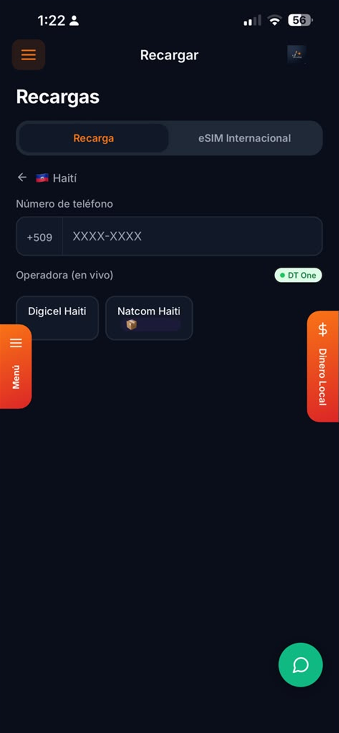 App RecargaVantix: recargas a Haití